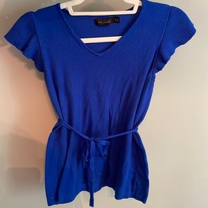 Vibrant blue knit top
